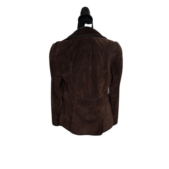 Eddie Bauer Seattle Suede Brown Heritage Equestrian Leather Jacket XS Vintage - Picture 6 of 6